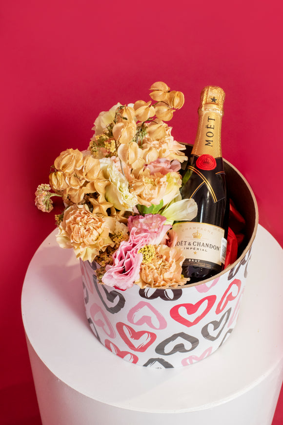 Caja de flores + MOET