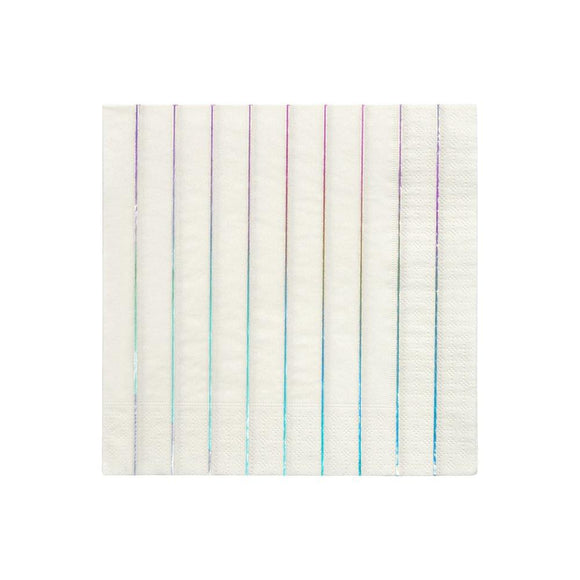 Large Silver Striped Napkin