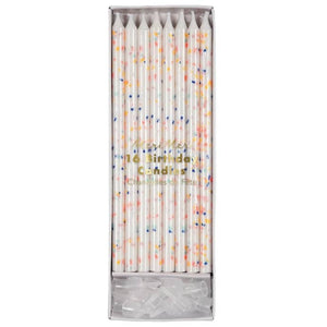 Neon sprinkes candles