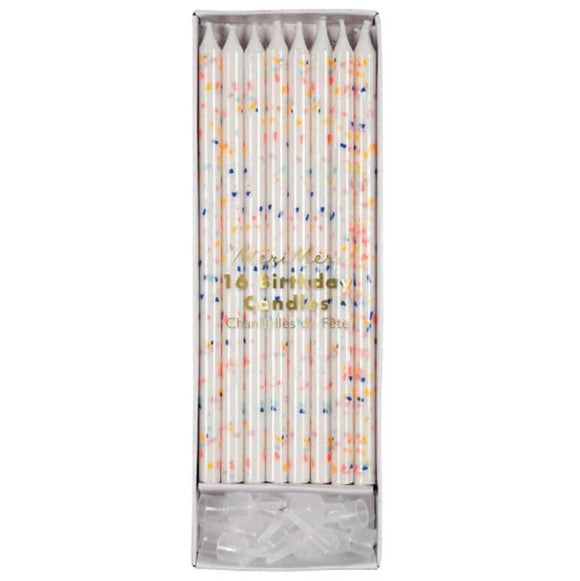 Neon sprinkes candles